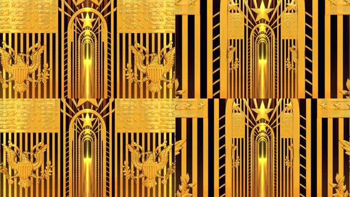 金色老鹰装饰艺术隧道走廊