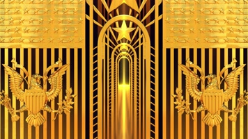 金色老鹰装饰艺术隧道走廊