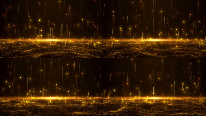 4k唯美金色粒子上升背景视频