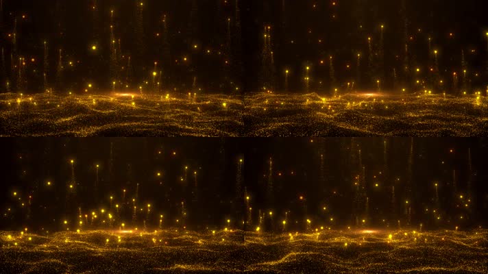 【原创】4K金色唯美粒子舞台背景视频