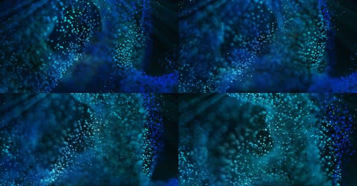 蓝色粒子颗粒运动背景4K视频素材