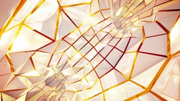 金色线框空间旋转VJ背景