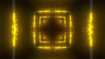 4K金色火花几何隧道