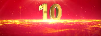 红色背景金字年会片头AE模板宽屏版本3