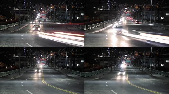 城市夜间交通 城市道路 
