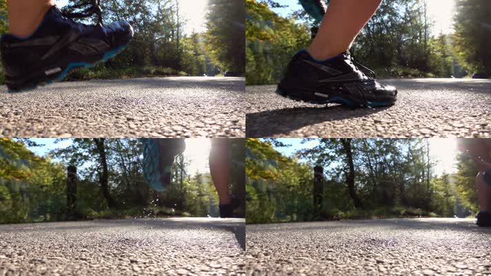 跑步 运动鞋特写 升格视频