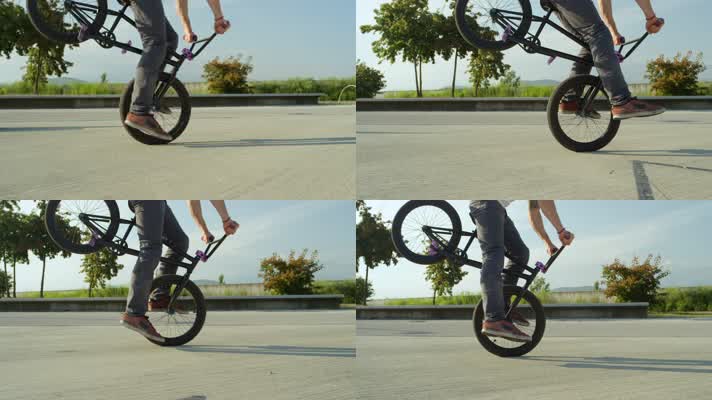 极限自行车运动 自行车特技 4K升格视频