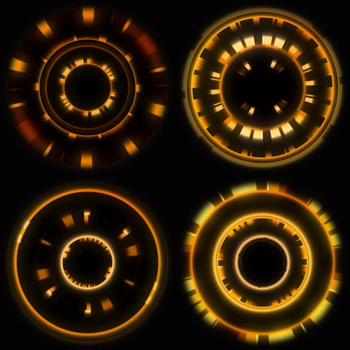 金色隧道穿梭 通道 舞台背景 