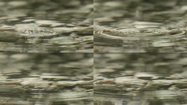 水滴入水特写镜头 升格视频