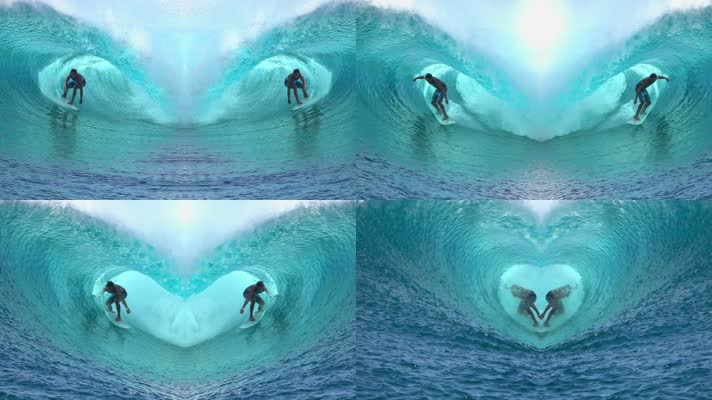 海浪 巨浪 巨浪形成心形  
