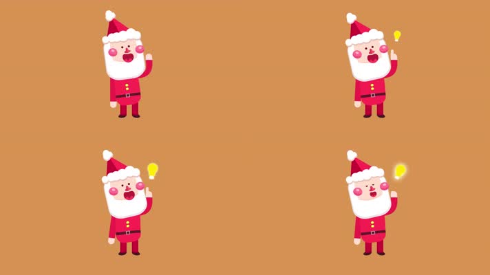 卡通圣诞老人变魔术 4K视频