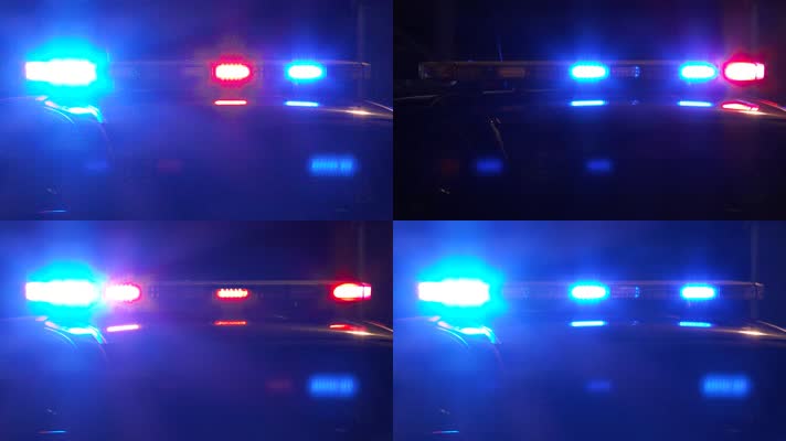 警车灯闪烁 警察 犯罪 正义 