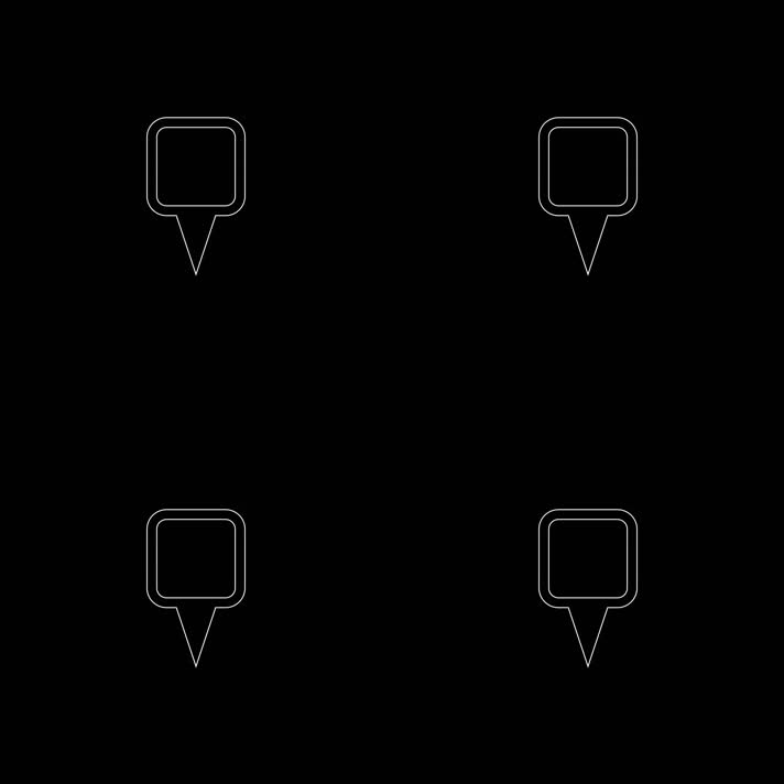 对话框 定位 标记 黑白动画 