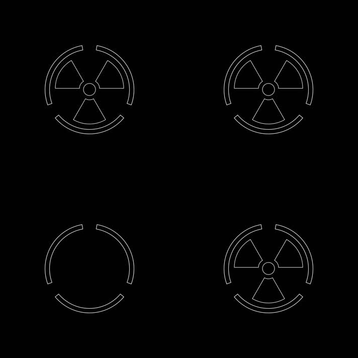 核武器 核标志 黑白动画 图标  