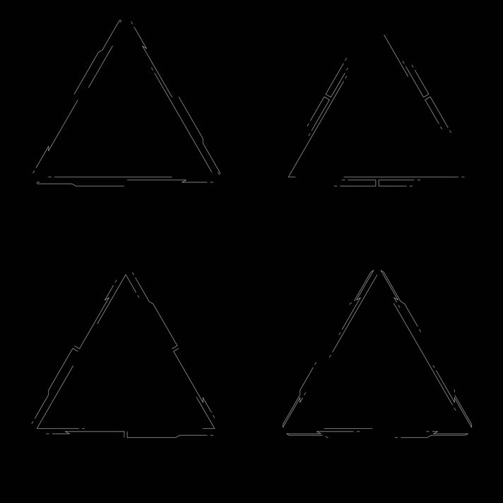 黑白网格 三角形 线框 HUD  