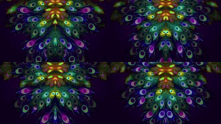 孔雀羽毛旋转 奢华 舞台背景 