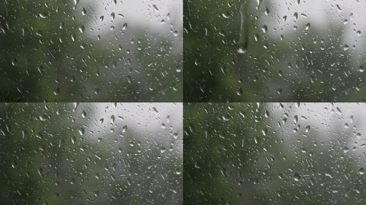 雨打窗户 窗户 雨滴 雨水  