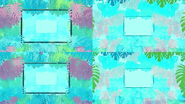 彩色丛林植物动画背景