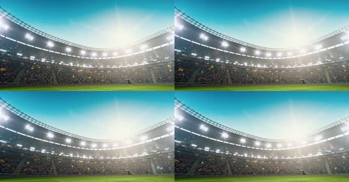 大气足球场 三维动画体育场 4K视频