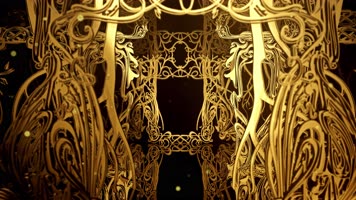 4K金色花纹相框背景视频