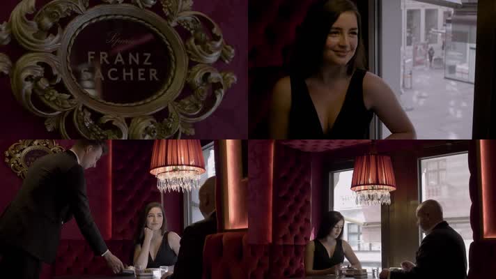 美女约会，酒店享受美食，谈情说爱