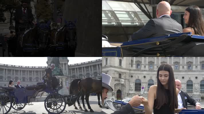 名流生活，马车美女，灯红酒绿