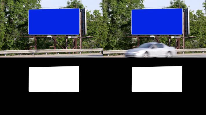 蓝屏抠像广告牌指示牌  