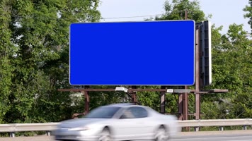 蓝屏抠像广告牌指示牌  