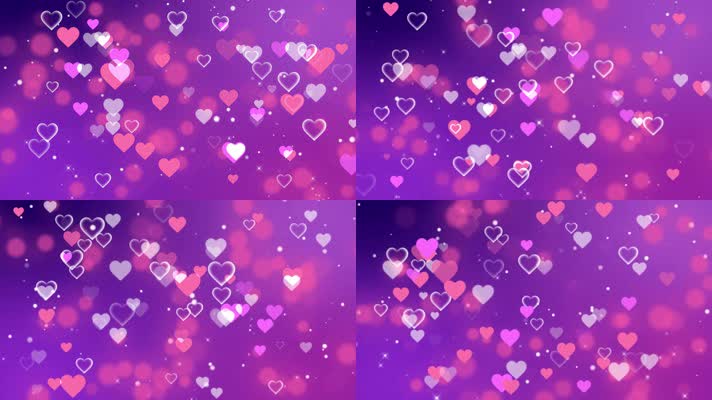 紫色浪漫爱心背景a-循环16