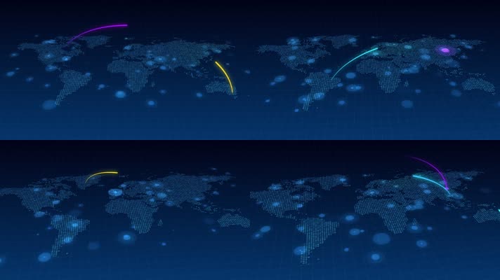 世界地图 Plexus线条 网络科技  