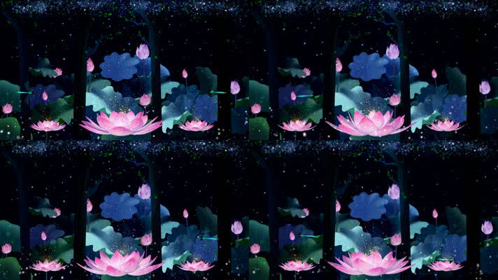 梦幻荷花舞台背景