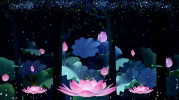 梦幻荷花舞台背景