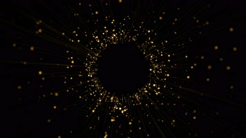 金色粒子圆环隧道