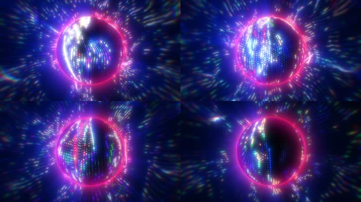 唯美霓虹灯球VJ背景