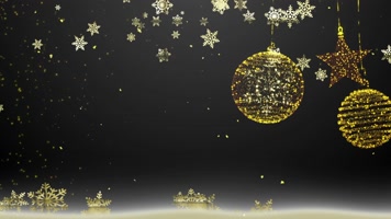 4k圣诞新年背景片头雪花坠落节日庆典