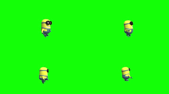 卡通小黄人绿屏抠像