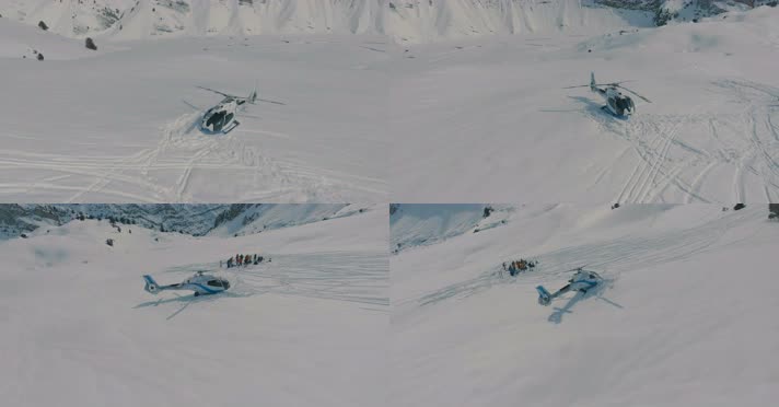 直升机雪山救援 4K视频