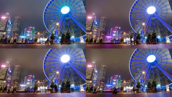 香港城市夜景 4K升格视频