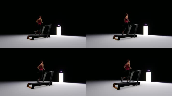 跑步机锻炼身体动画视频素材