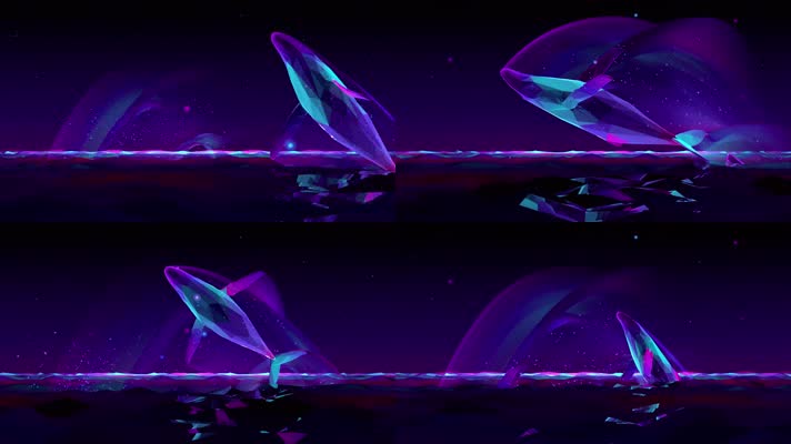 鲸跳跃VJ动画背景