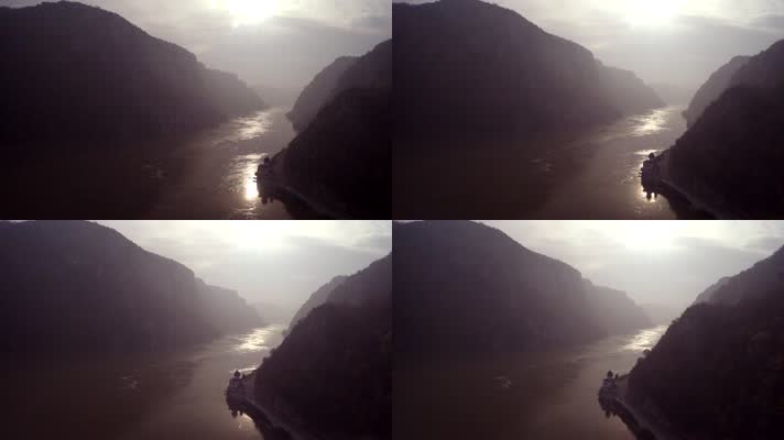 航拍长江三峡景色 