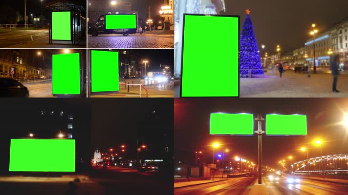 【原创】扣绿广告牌4k夜景合集