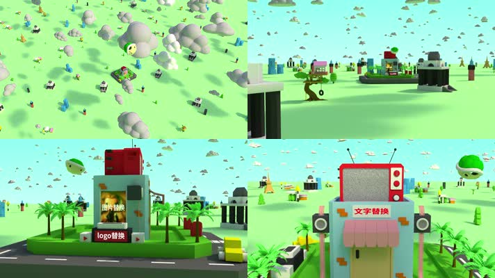 卡通主体场景logo片头