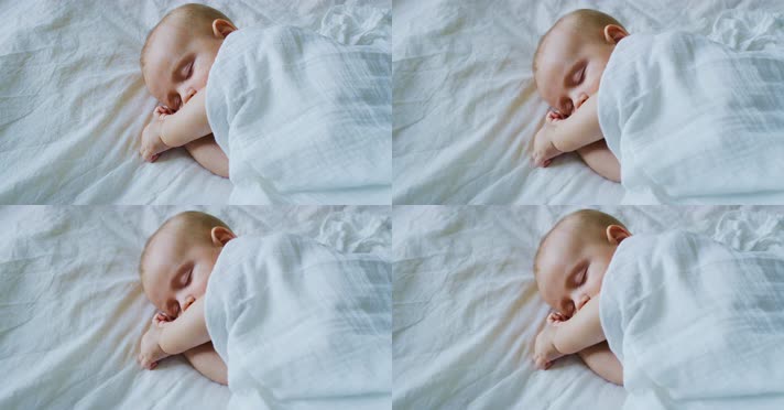 4K美丽的睡眠婴儿宝宝特写