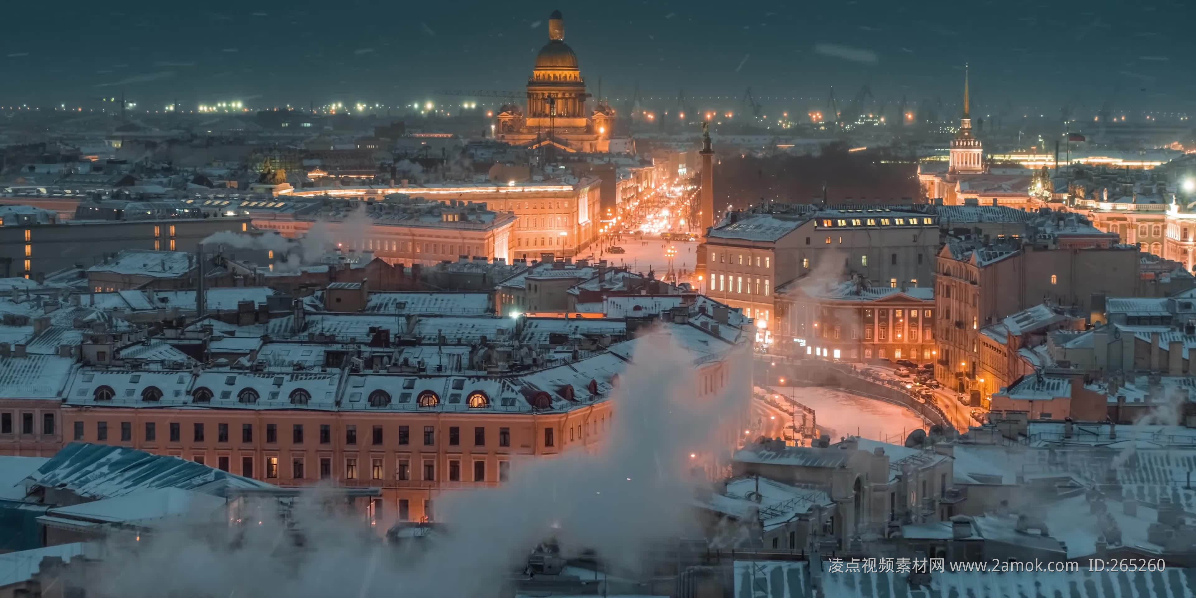 俄罗斯莫斯科雪夜城市夜景4K视频素材,延时摄影视频素材下载,高清3840X1920视频素材下载,凌点视频素材网,编号:265260