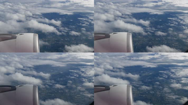 实拍民航飞机高空飞行 