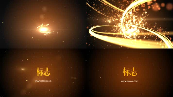 绚丽光效条纹火焰粒子logo特效标志AE模板
