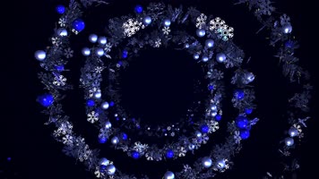 旋转发射的蓝色花环漩涡