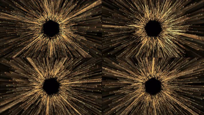 金色粒子线条发散隧道