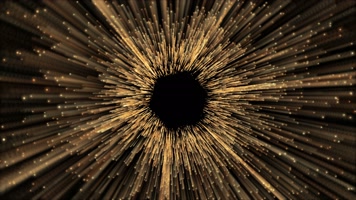 金色粒子线条发散隧道